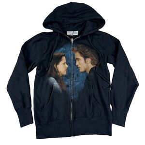 Vintage Twilight Saga New Moon Full Zip Hoodie Black Edward Bella Women’s Small